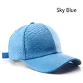 Sky blue baseball cap with faux snakeskin leather texture and curved brim - Sky Blue