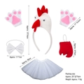 Set déguisement de poulet pour enfants avec serre-tête gants nœud papillon et tutu - Ensemble Poulet Blanc 3 Pièces + Gants + Tutu