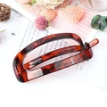 Classic tortoiseshell pattern square cutout hair clip with a smooth matte finish - Red Leopard Print