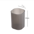 Translucent dark gray desk organizer for stationery, size 7x10 cm with dimension markings - Round Cup Smoke Grey