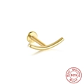 Single S925 sterling silver curved labret stud with golden finish and S925 hallmark - #8 Gold - Curved Bar Style