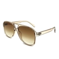 Lunettes aviateur rétro avec monture champagne translucide et verres dégradés - Cadre Transparent Lentille Thé