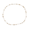 Bracciale stile boho con perle bianche opache alternate a sfere di metallo dorato lucido - Bianco/Perline Dorate
