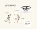 U-shaped S925 sterling silver moissanite drop earrings with dimensions and details - 0.72ct Pair (4mm+2mm) / Gold