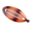 Classic banana hair clip featuring a vintage amber tortoiseshell pattern for women - 14cm Red Tortoiseshell