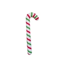 Inflatable PVC Christmas cane prop with red green and white striped festive patterns - Red Green Patchwork
