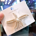 Primer plano de la pinza para el pelo de estrella de mar con perlas y pedrería - B2-17# Estilo de Estrella de Mar con Perlas