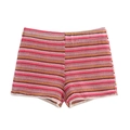 Bunte gestreifte Damen-Häkelshorts mit atmungsaktivem Strickmuster und elastischem Bund - S / Shorts