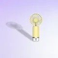 Portable mini misting fan in pale yellow with water tank for refreshing hydration - Handheld Misting Fan / Yellow / 500mAh