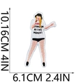 Detail view of Taylor embroidery patch showing 10.16cm height and 6.1cm width dimensions - W3GS-22-01