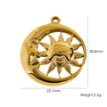 Detailed view of sun and moon face pendant with 28.8mm and 25.1mm measurements - Sun Moon Face YTP2412085