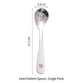 304 stainless steel cartoon deer spoon for kids in silver finish, 15.5cm length - Deer Spoon