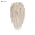 Synthetische paardenstaart haarklem extensie in koel blond met een getextureerde V-snit - Koud Blond