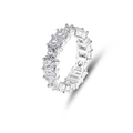 Sparkling S925 sterling silver square and round zircon ring for women on white background - US 5 / Silver(FDJZ-381)