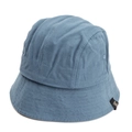 Dettaglio del cappello a secchiello in tela blu con cuciture rinforzate sulla tesa - M (56-58cm) / Blu