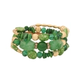 Bohemian multi-layer green stone bead bracelet with elegant gold-tone spacers - Green