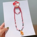 Christmas children's jewelry set featuring gingerbread man pendant necklace and bracelet - 9# Gingerbread Man