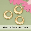 Tre ciondoli a cerchio in acciaio dorato lucido da 14,7 mm per creazione gioielli DIY - ME1504 Anello Geometrico