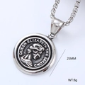 Detailed view of silver Queen Elizabeth coin pendant showing 25mm diameter and engraving - Queen Elizabeth Coin (Style 7)