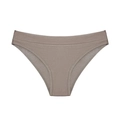 Slip a costine in cotone taupe da donna con ampia fascia elastica in vita sportiva - S / Cioccolato