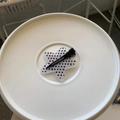 Detail of star-shaped duckbill hair clip with black and white polka dot pattern design - White Polka Dot Star - Black Clip