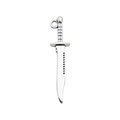 Ciondolo a pugnale in lega di zinco argento con lama strutturata per gioielli fai-da-te - 1 ciondolo a pugnale 44mm