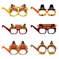 Set de 6 gafas de papel para fiesta de Acción de Gracias con pavos y calabazas - Gafas de Acción de Gracias Juego de 6 [Estilo B]