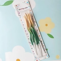 Pack of 6 gradient green and gold spiral birthday candles for creative cake decoration - Yellow and Green Curved Candle