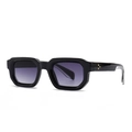 Gafas de sol retro negras estrechas con lentes degradadas moradas y estrellas - Montura Negra / Lente Degradada Púrpura