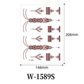 Waterproof henna temporary tattoo sticker in dark red lace design, 148x208mm size - Deep Red Henna Sticker (W-1589S)