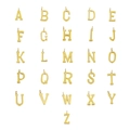 Polished gold stainless steel 26 uppercase alphabet pendants for DIY jewelry making - Letter R / Gold