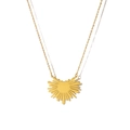 Collier minimaliste en acier inoxydable plaqué or 18 carats avec pendentif rayon - Soleil Complet Doré