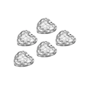 Five silver hammered stainless steel heart pendants for DIY jewelry making sets - Heart / Steel