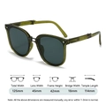 Foldable olive green kids sunglasses with dark grey lenses weighing only 18.7g - Green Frame / Green Lens