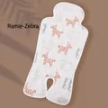Breathable ramie cooling mat for strollers with zebra and animal prints on white base - White Zebra Ramie