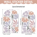 Set de pegatinas de pared de arco con flores Matisse para decorar dormitorio - Estilo Floral Artístico Púrpura y Rosa (UV24Y12912T_R)