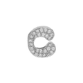 Silver 18k brass pendant featuring the letter C with micro pave cubic zirconia stones - Silver C