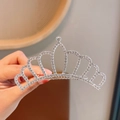 Silver crown hair comb for girls with sparkling rhinestones and alloy base design - 11# Classic Crown Hair Comb