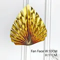 Golden folding fan cake topper, 10cm width decorative insert for birthday party baking - Gold Glossy
