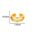 Manchette d'oreille en or à double rangée avec cristaux et mesures de taille - Double Couche Simple avec Pierres (2616-4# Or) / Doré