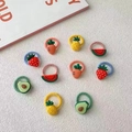 10-piece plush elastic hair ties set featuring 5 colorful cute 3D cartoon fruit charms - Avocado (22#) / 10 Pieces Pack