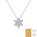 Elegante 925er Sterling Silber Schneeflocken Kette mit Moissanit Steinen und GRA Zertifikat - Schneeflocke Halskette (Moissanit mit GRA-Zertifikat)