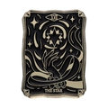 Vintage Emaille-Anstecker in Gold und Schwarz mit dem Tarot-Motiv Der Stern XVII - Stern