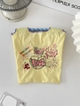 Mini Oxford-Handtasche in Gelb mit bunten Herz- und LOVE-Stickerei-Details - LOVE Herz Stickerei / LOVE Gelb