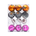 Dettagli di 12 palline decorative di Halloween con motivi a mostro, ragnatela e zucca - Motivi Misti (Occhio/Ragnatela/Zucca) / Stile Halloween 2 (Bianco + Rosa Rosso/Viola)