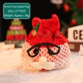 Knitted Santa Claus Christmas gift bag with drawstring closure for apple or candy packaging - Knitted Mesh Apple Bag Santa Claus