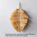 Handmade leaf-shaped straw wall decor in natural fiber for Bohemian home styling - Handmade Leaf Shaped Hanging (38-45cm)