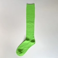 Neon green calf high ribbed cotton socks for women in minimalist solid color style - One Size / Neon Green