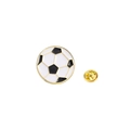 Emaille-Pin mit Fußballmotiv, goldener Fassung und klassischem schwarz-weißem Muster - Fußball