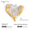 Two-tone heart-shaped stainless steel pendant with gold and silver finish details - PJ91677-Two-tone Heart